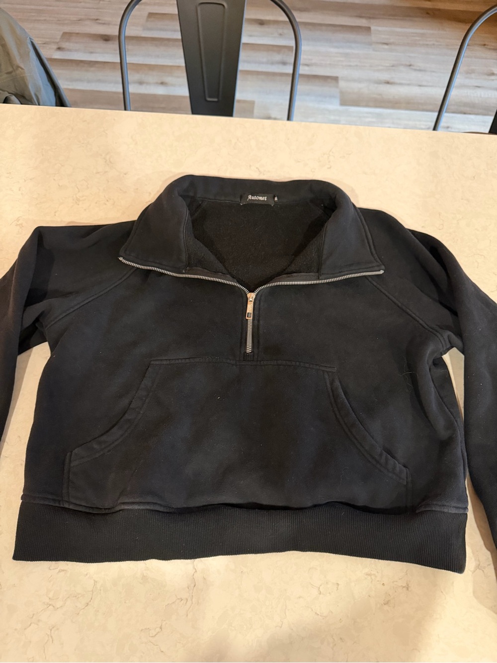 Cropped quarter zip
